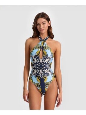 A+O X PQ ANTIQUE SCROLL CROSS FRONT ONE PIECE